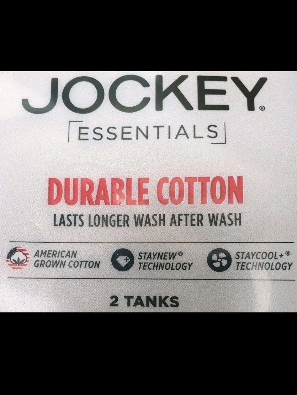 JOCKEY ESSENTIALS®: MEN'S MADE IN AMERICA®: 100% COTTON TANK TOP: 2 PK: SIZE: XL